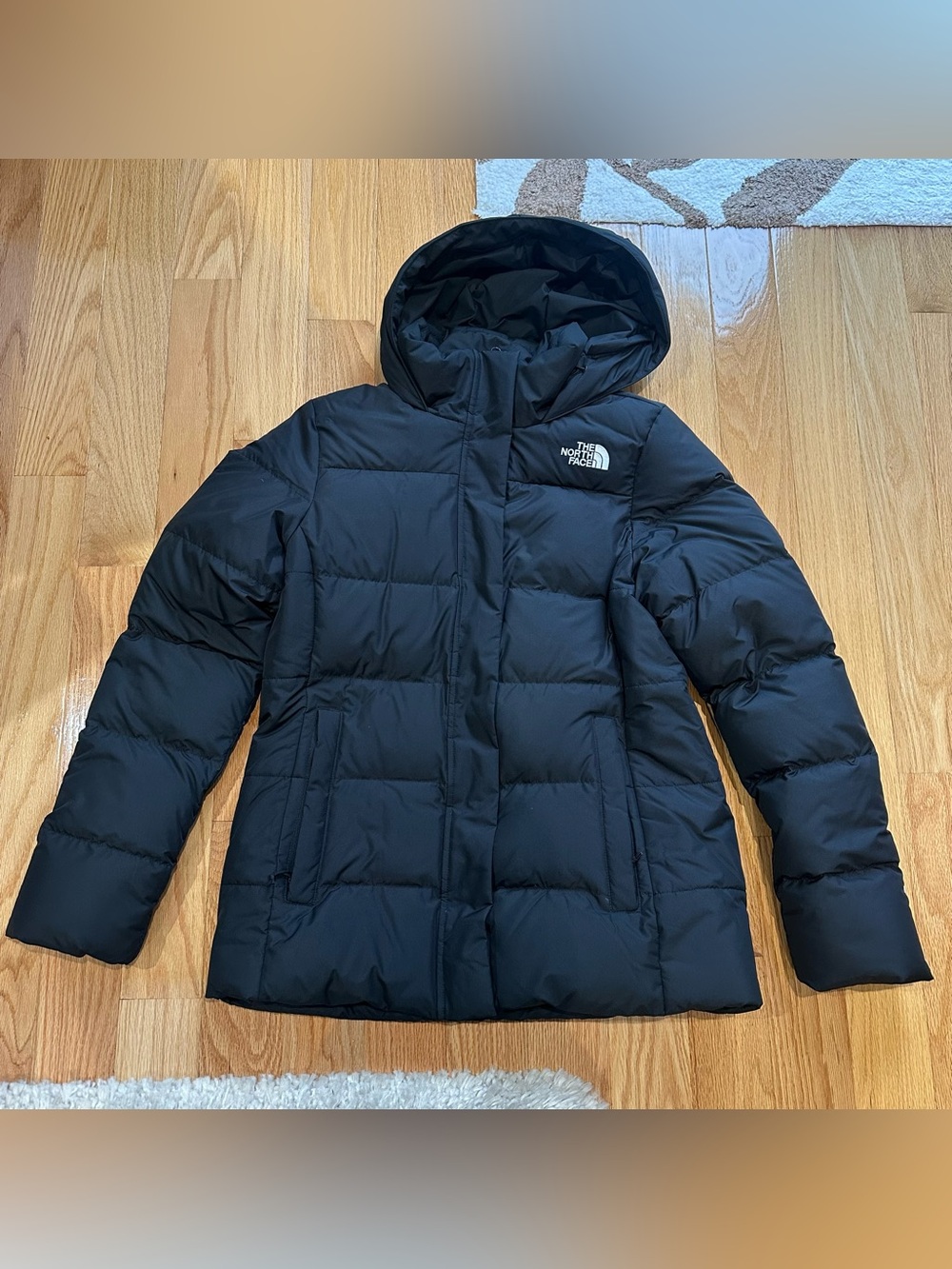 The North Face Women’s Black 550 fill power down Hooded Puffer Jacket